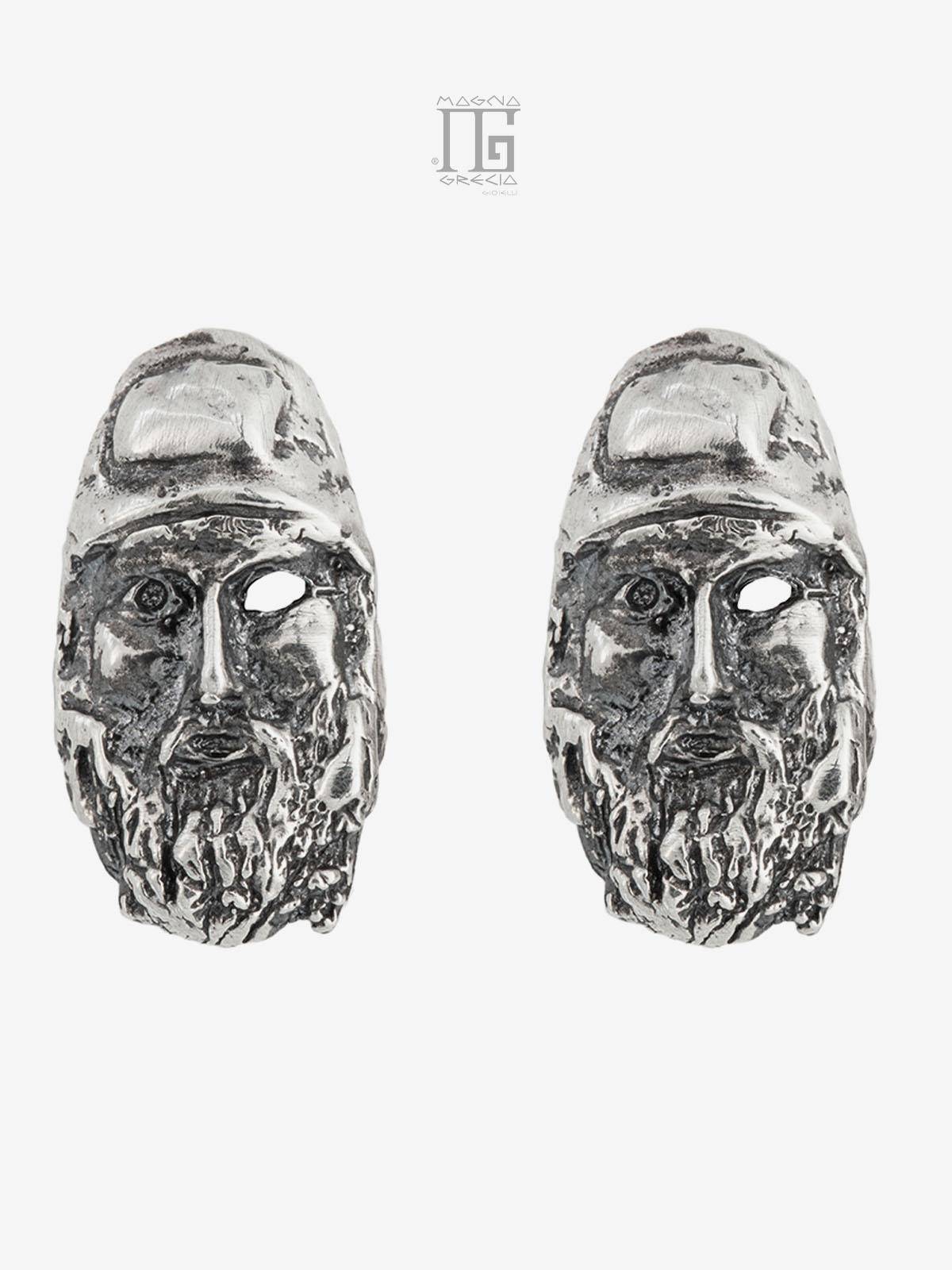 Orecchini Argento con raffigurato il volto del Bronzo di Riace B