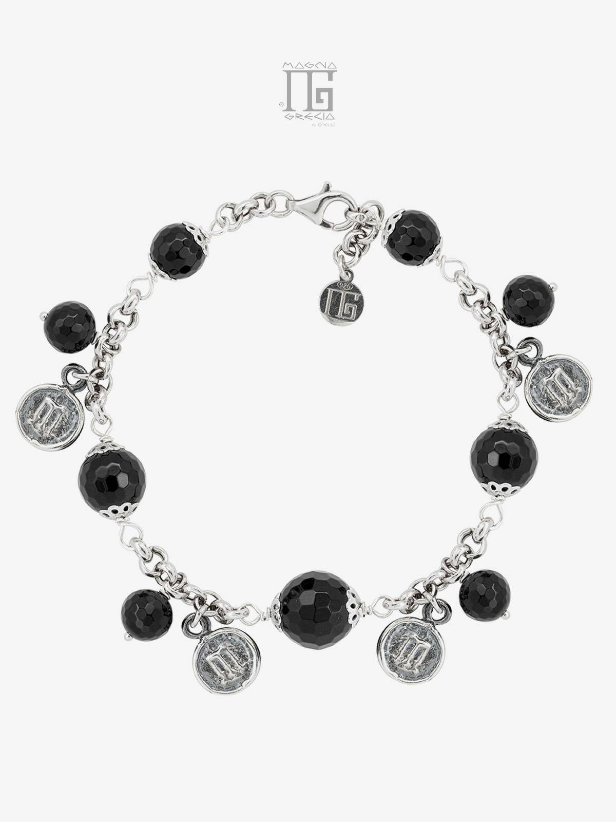Bracciale “Eleganza” in Argento con Statere e Pietre Onice Cod. MGK 3871 V