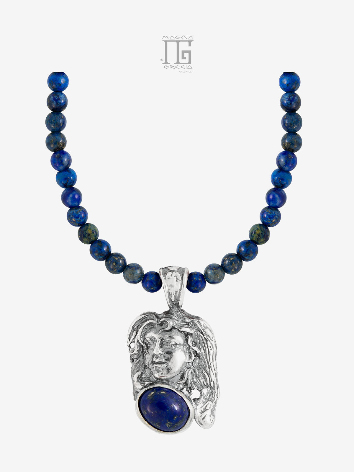 Pendente “Tranquillità” in Argento con Volto Dea Venere e Lapislazzuli Blu Cod. MGK 3857 V-4