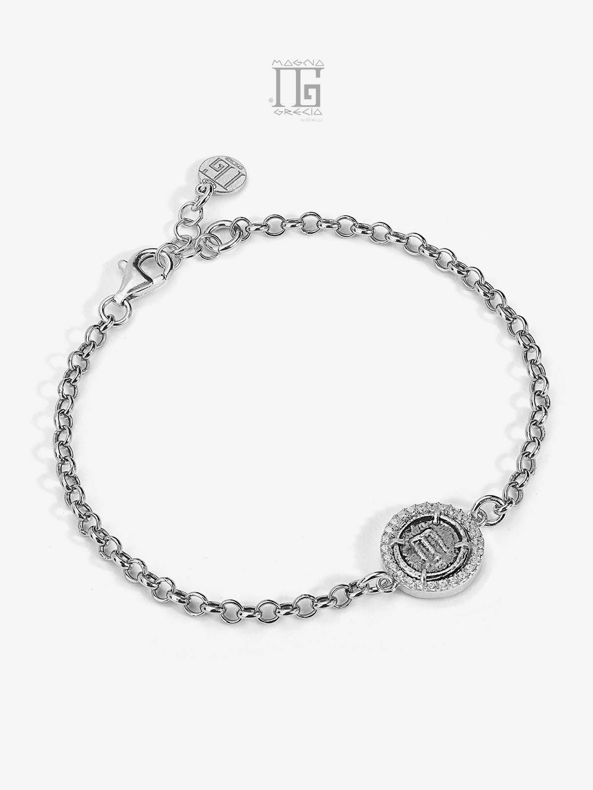 Bracciale in Argento con Statere e Zirconi Cod. MGK 4063 V