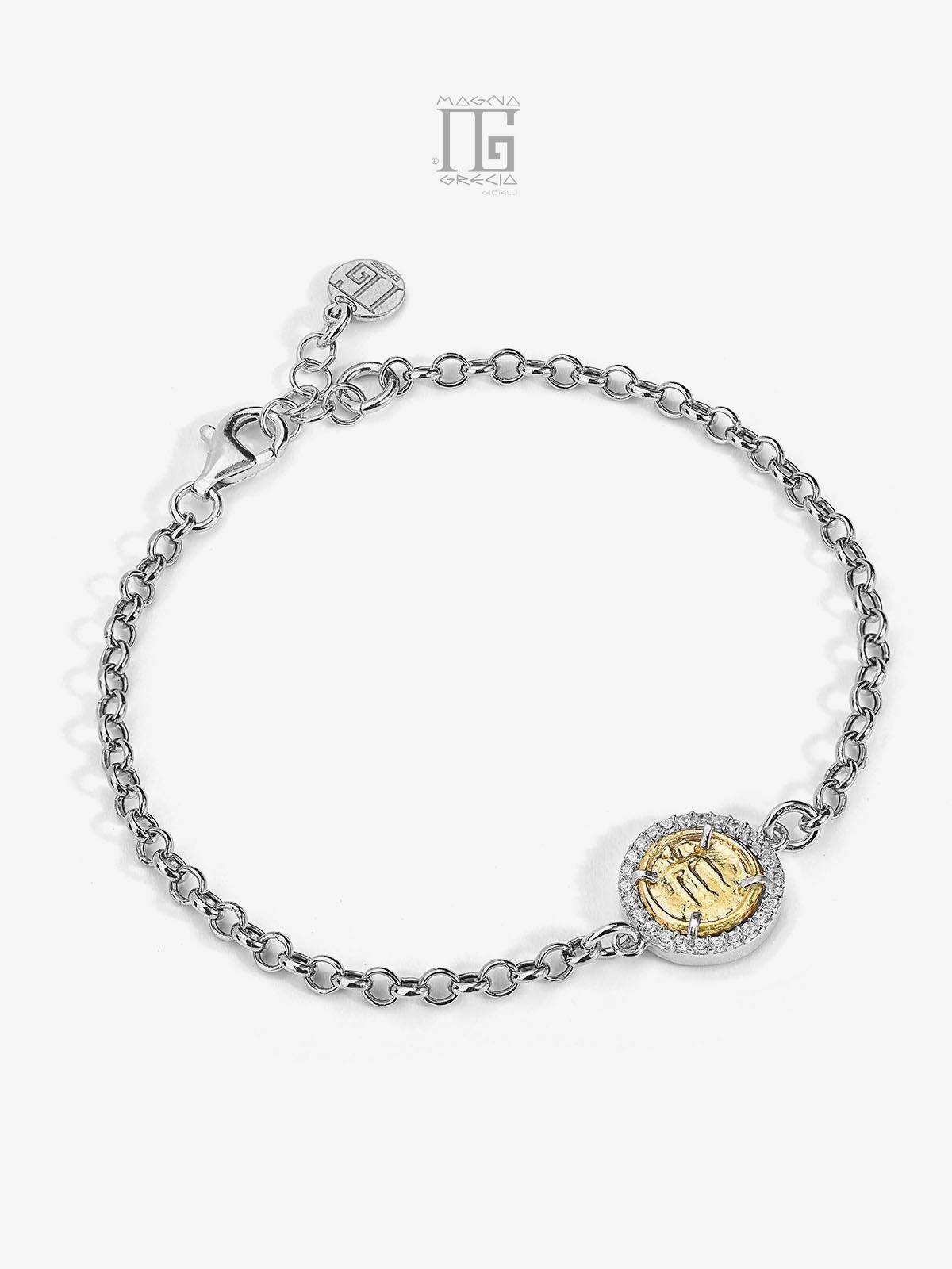 Bracciale in Argento con Statere e Zirconi Cod. MGK 4064 V