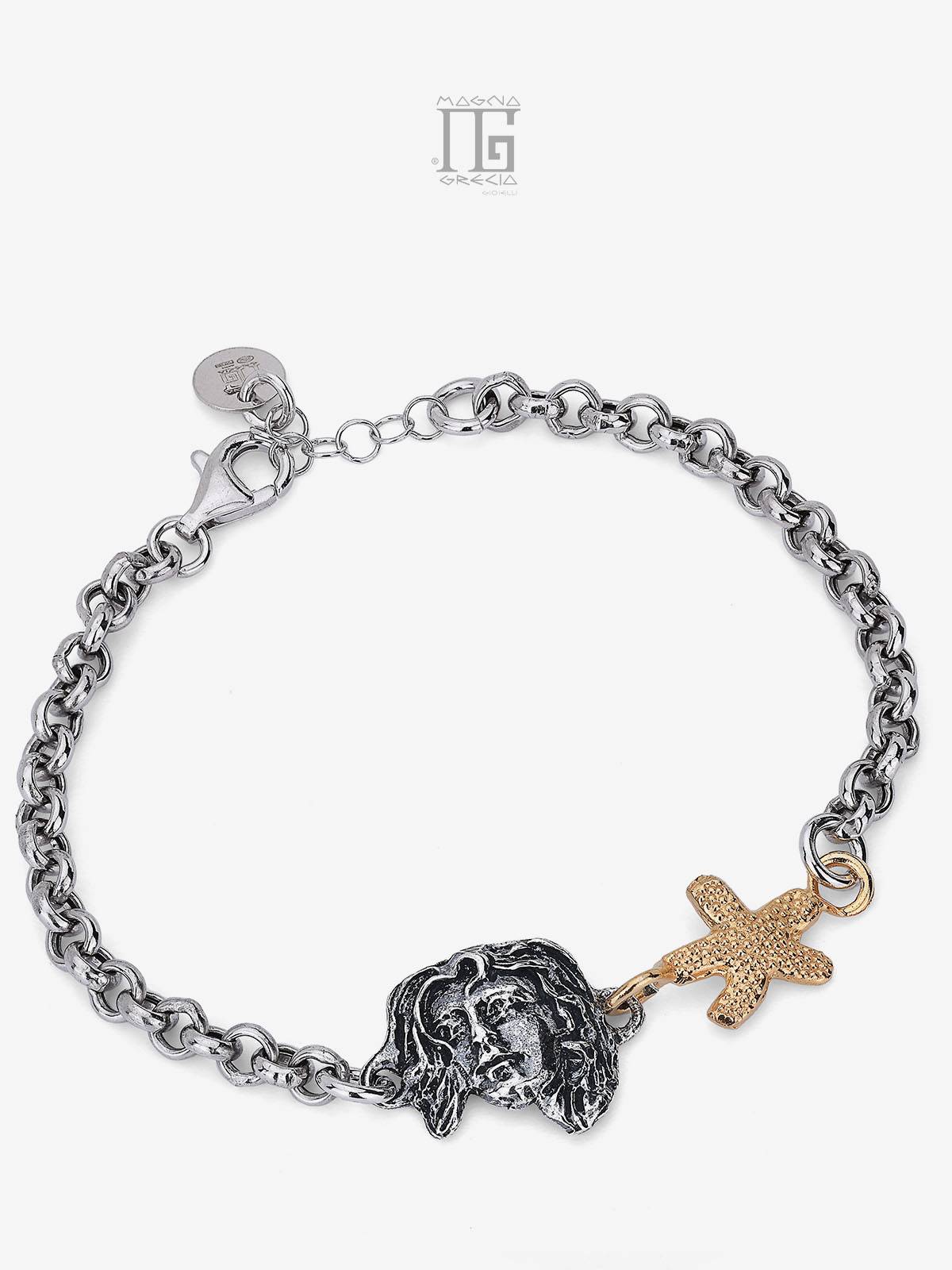 Bracciale “Estate” in Argento con raffigurato Volto Dea Venere e Stella Marina  Cod. MGK 4258 V-2