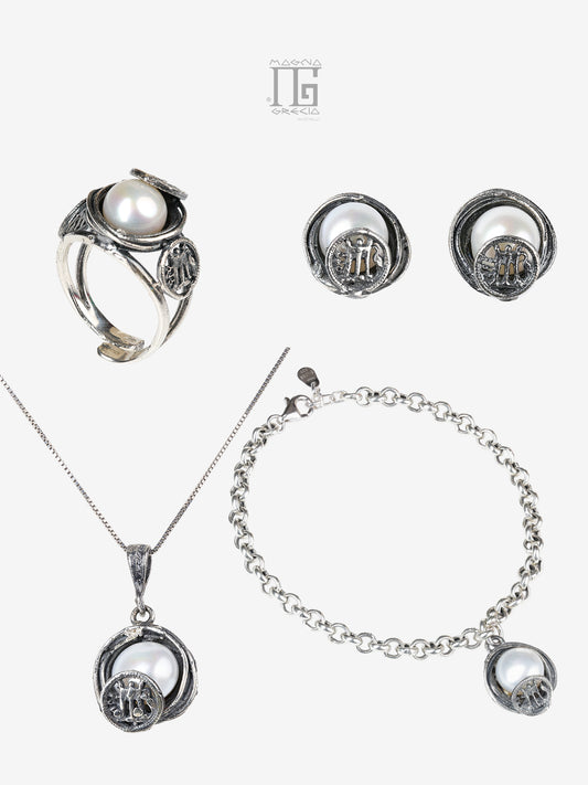 Parure Aion in Argento 925 con Perla e Statere